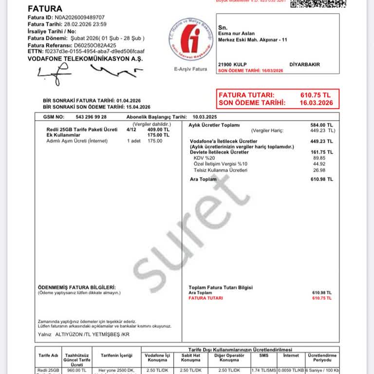 Onaysız Ek İnternet Paketi Ve Telsiz Ücretleri Şikayeti