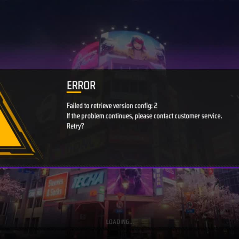 Free Fire Max 'Failed To Retrieve Version Config 2 Error' On Android