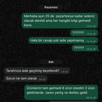 3.515 TL Eksik İade Ve Cevapsız Müşteri Hizmetleri