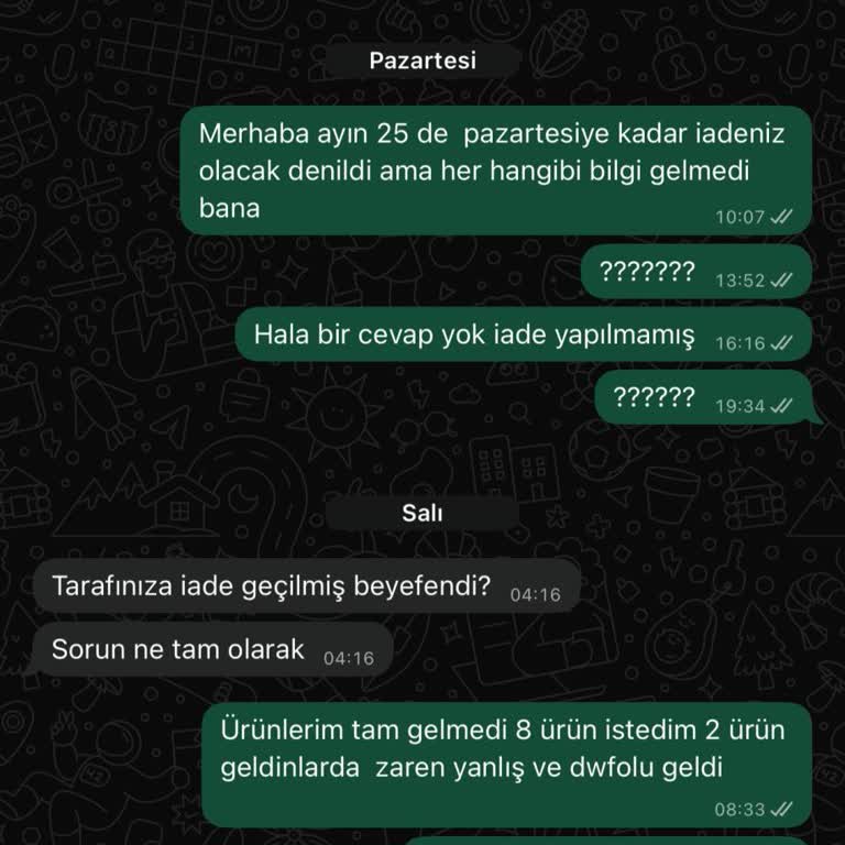 3.515 TL Eksik İade Ve Cevapsız Müşteri Hizmetleri