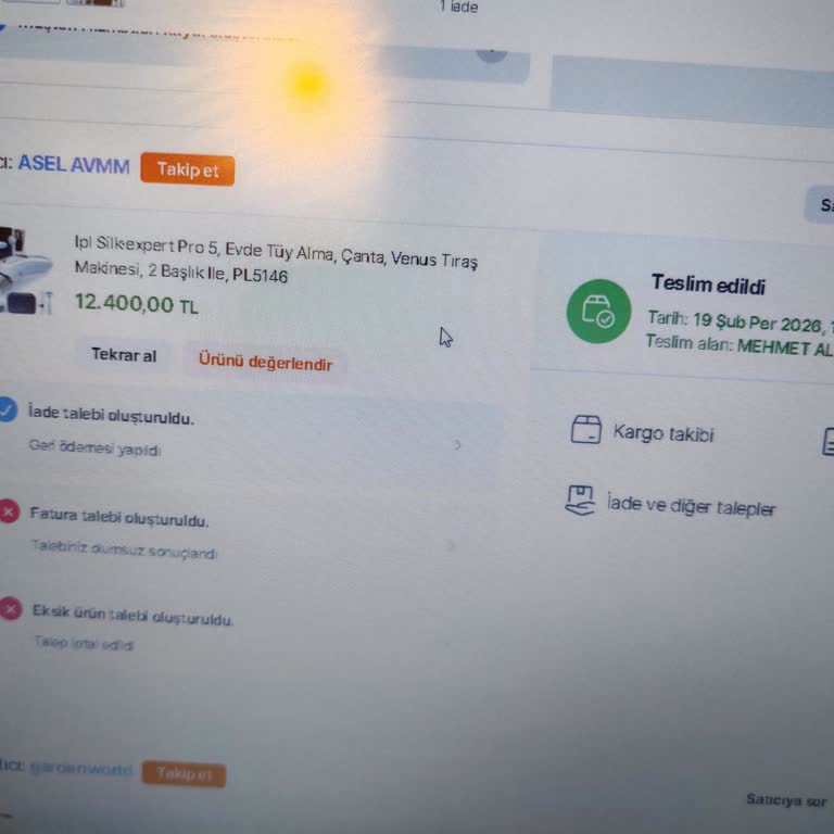 Fatura Kesilmeyen Sipariş İçin Çözüm Bekliyorum