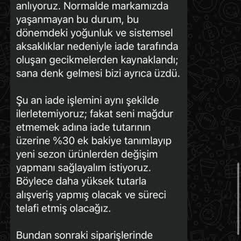 Sipariş Gönderilmedi, İade İşlemi Gerçekleşmedi