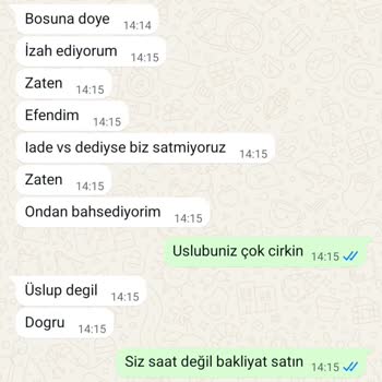 Armada Saat’in WhatsApp İletişiminde Ciddiyetsiz Yaklaşım Ve Belirsiz İade Koşulları