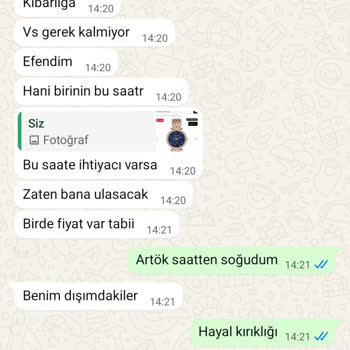 Armada Saat’in WhatsApp İletişiminde Ciddiyetsiz Yaklaşım Ve Belirsiz İade Koşulları