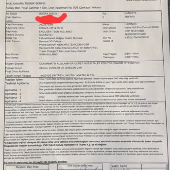 Vatan Bilgisayar Ankara Forum Şubesinde Honor Telefon Arızası Ve İade Talebi Cevapsız