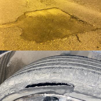 Beykoz Çukurunda Lastik Patlaması Ve 6000 TL Zarar