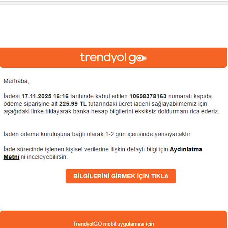 İade İşlemi Onaylanmasına Rağmen 225,99 TL Gecikmeli Ödeme Ve Sürekli IBAN Talebi