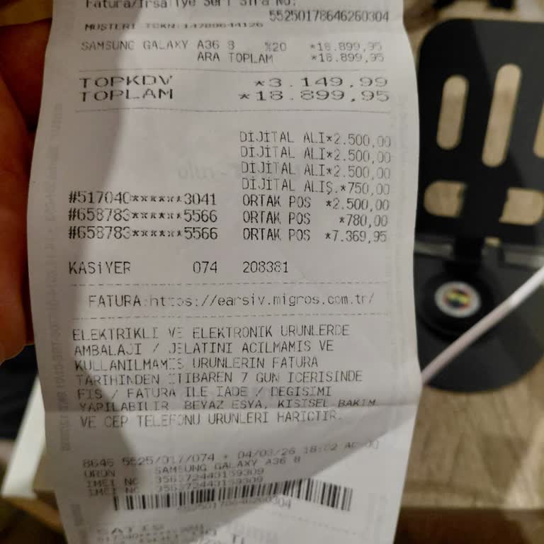 4624542834250000 Numaralı Dijital Kod Kullanılamıyor, Migros Ve İwallet Çözüm Sunamıyor