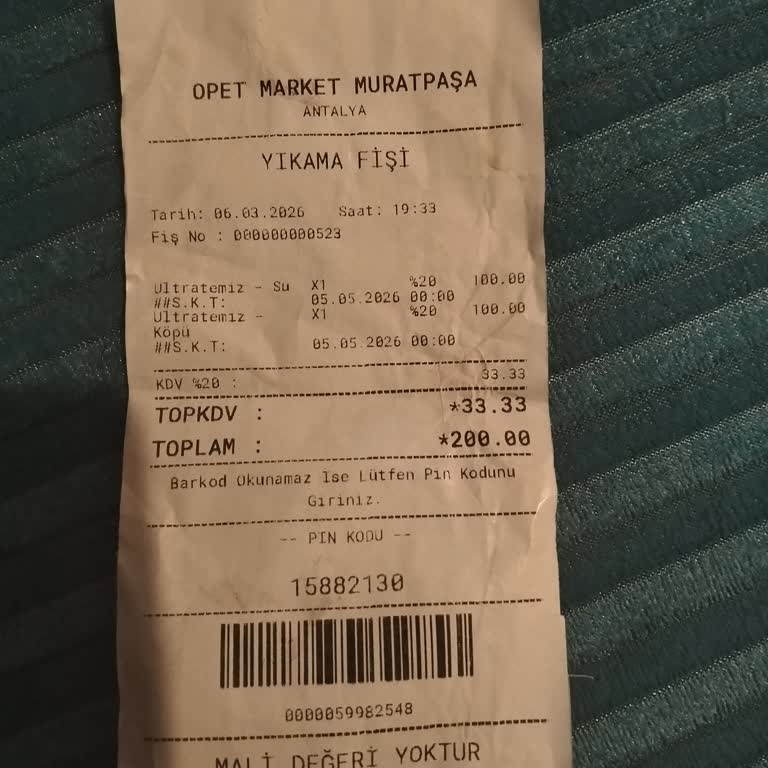 Opet Araç Yıkama Hizmetinde Köpük Dağılımı Sorunu Ve Personel İlgisizliği