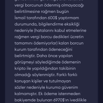 Vexa Investment’ta Bilinmeyen Vergi Ücreti Ve Ödeme Sonrası Cevapsızlık