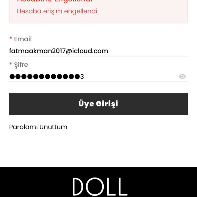 Doll İstanbul Hesabım Engellendi, Şikayetim Şikayetvar’da Yayınlanmadı