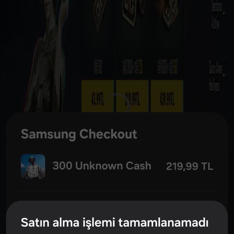 Samsung Checkout Hatası Nedeniyle PUBG Mobile UC Satın Alımında Ödeme Gerçekleşmiyor