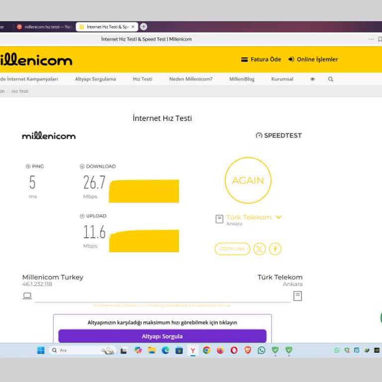 Ağustos Ayında Bağlantı Hızı Düşüklüğü Ve 1000 TL Arıza Ücreti Talebi