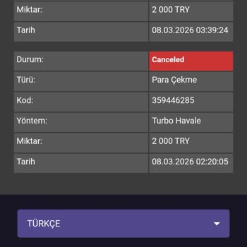 İki Bin TL Çekim Talebimin Reddedilmesi Ve Canlı Destekten Sürekli Bahane