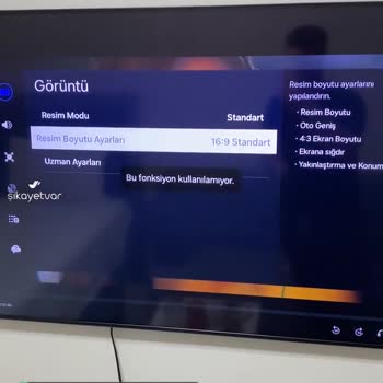 Samsung TV Ekran Boyutunu Ayarlayamıyorum