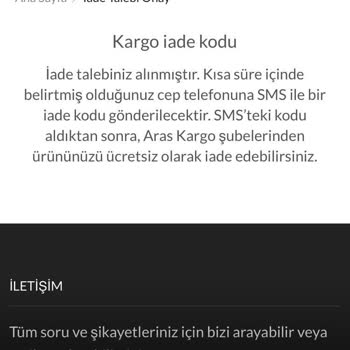 Robo Metal Gövde Beklerken Plastik Ürün Aldım Ve İade Kodu Gelmedi