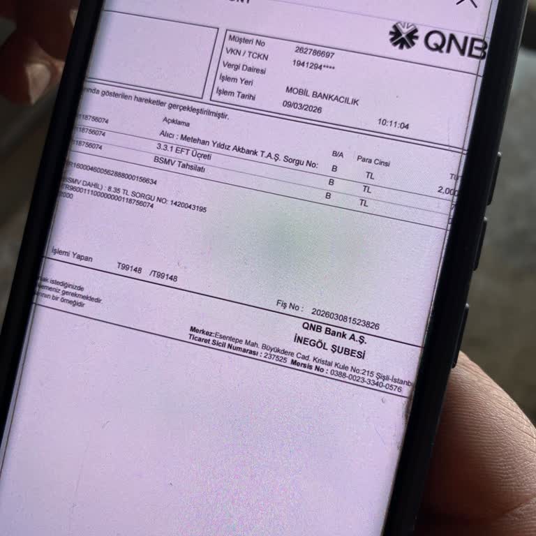 QNB Finansbank'tan Yatırılan 2.000 TL'lik Para Hesaba Yansımadı, İade Talebi