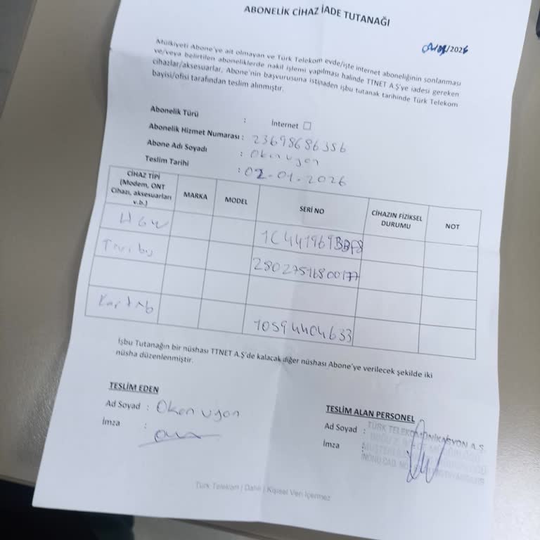 Modem Teslimatı Sistemde Güncellenmediği İçin Haksız Ücret Talebi