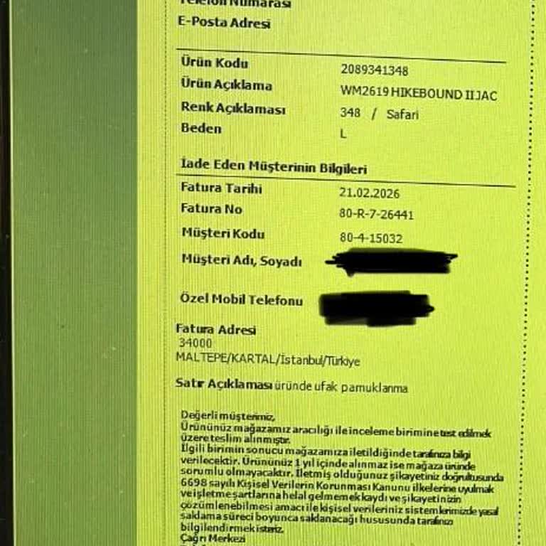 Montta Kısa Sürede Beliren İpliklenme Ve Pamuklanma, Mağduriyet Ve İade Talebi