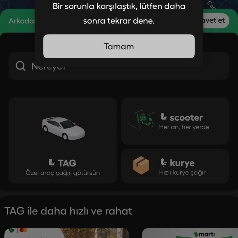 Martı Tag Uygulamasında Sürekli Araç Çağırma Sorunu Ve Çözüm Talebi