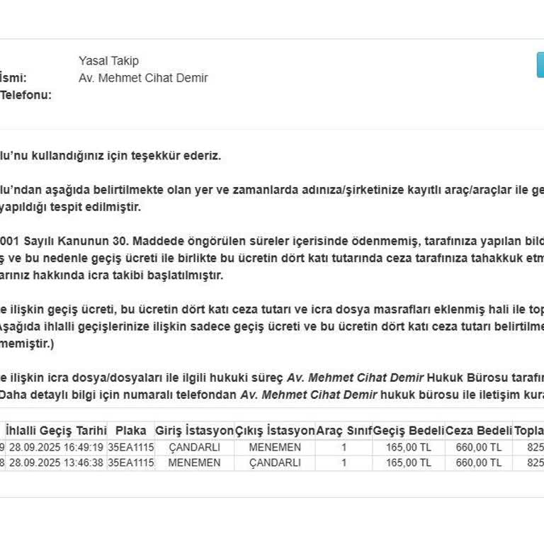 Uyarı Almadan Gelen Aşırı HGS Ceza