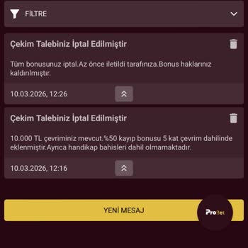 Probet Kazanılan 12.500 TL Bonus Şartları Nedeniyle Silindi