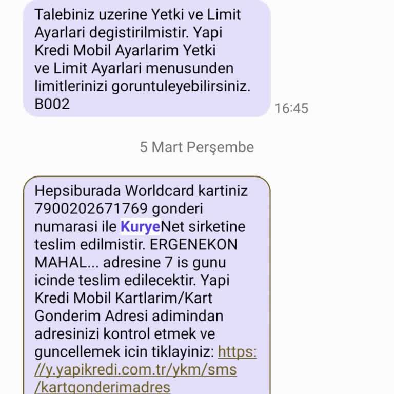 Kredi Kartı Teslim Edilmedi, Kurye Cevap Vermedi
