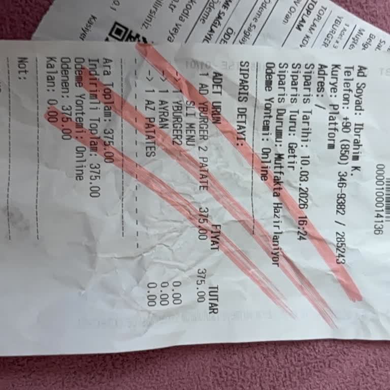 İptal Edilemeyen Özel Menü Siparişinin İadesi Ve Açıklama Talebi