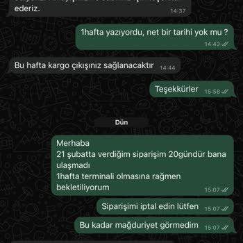 Siparişim 20 Gün Geçmesine Rağmen Teslim Edilmedi Ve İade Bekliyor