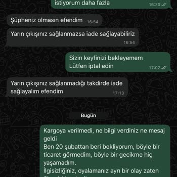 Siparişim 20 Gün Geçmesine Rağmen Teslim Edilmedi Ve İade Bekliyor