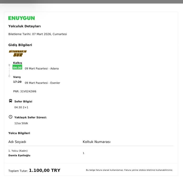 İptal Edilen Otobüs Biletinin İadesi Yapılmıyor Ve Müşteri Hizmetine Ulaşılamıyor