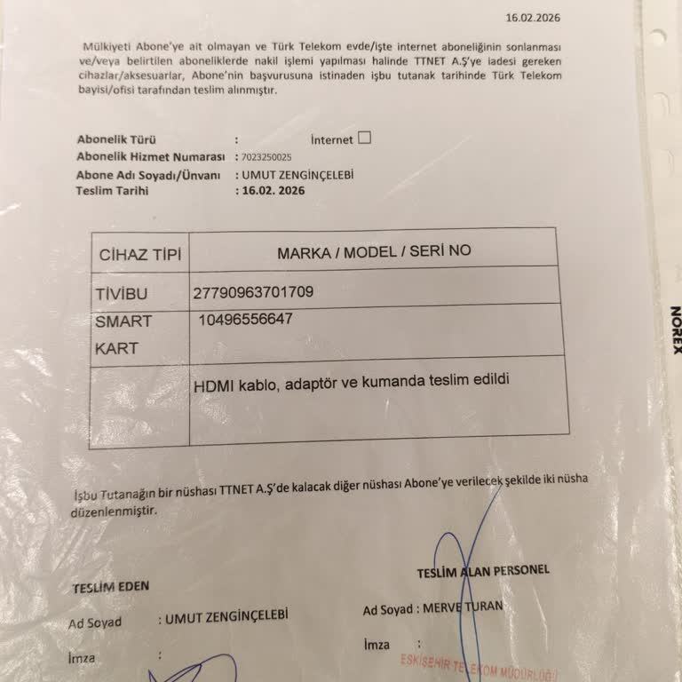 Teslim Edilen Tivibu Cihazı İçin Haksız Fatura Ücreti