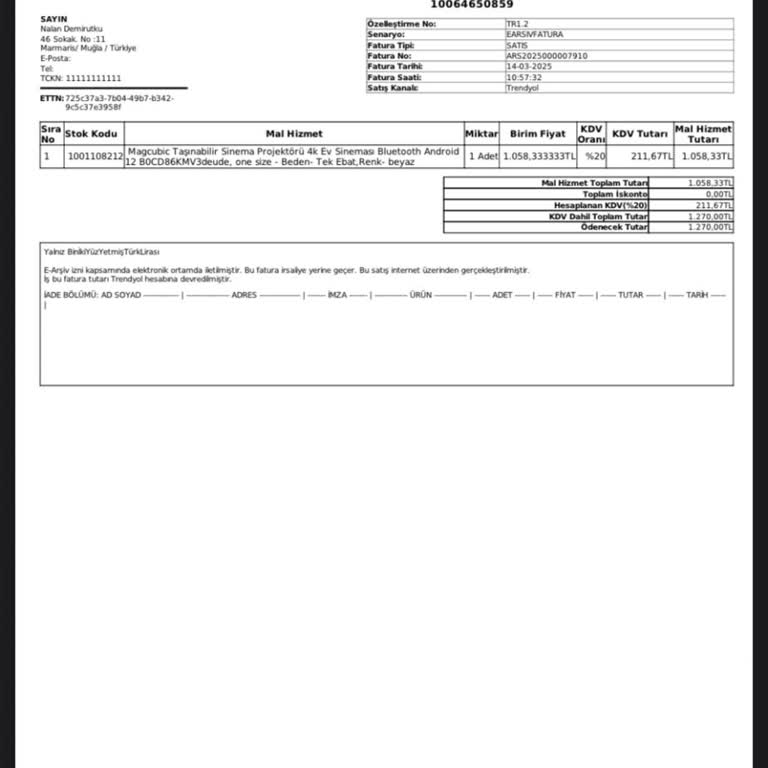 Garanti Kapsamındaki Ses Sorunlu Projektörün İade Yerine Tamir Ve Tedarik Talebi