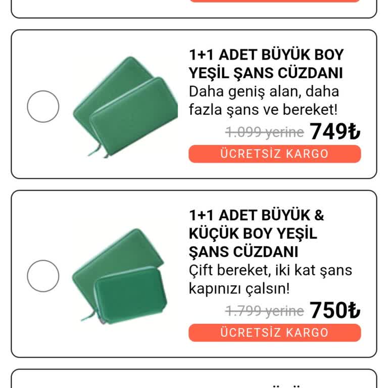 Yeşil Şans Cüzdanı Yerine Yanlış Ürün Gönderildi, İade Bekliyorum