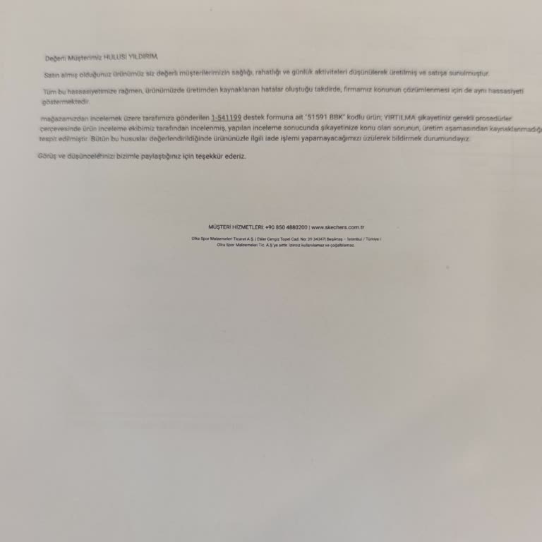 Boyner Ve Skechers Garantili Ayakkabıda Açılma Ve Renk Solması Sorunu İçin İade Talebi