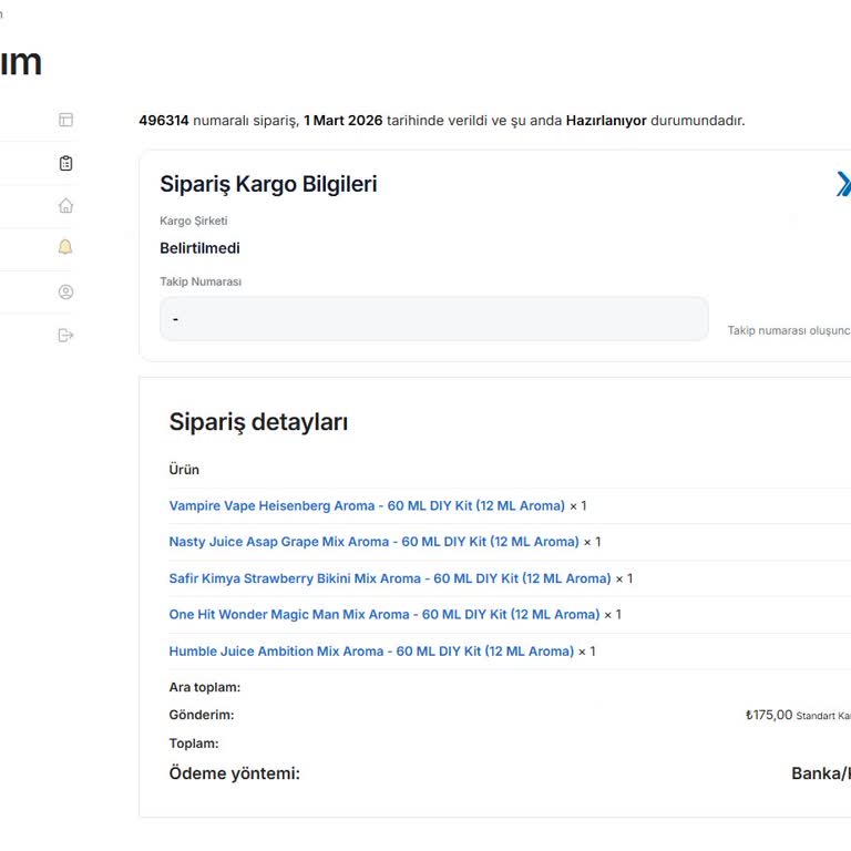 Safir Kimya’dan Siparişim Kargoya Verilmedi, İade Talebim