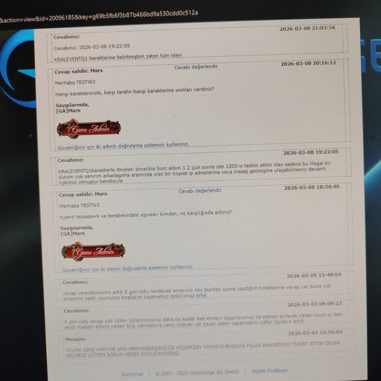 Karşılıksız İtem İddiası Nedeniyle Haksız Ban Ve Cevapsız Destek