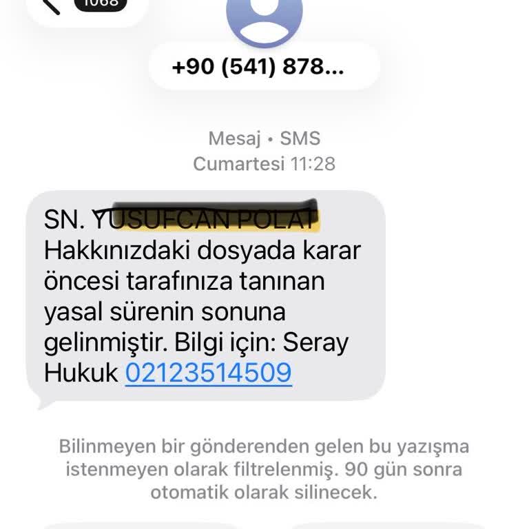 Seray Hukuk’tan Yanıltıcı Ve Tehdit İçeren SMS’e Şikayet