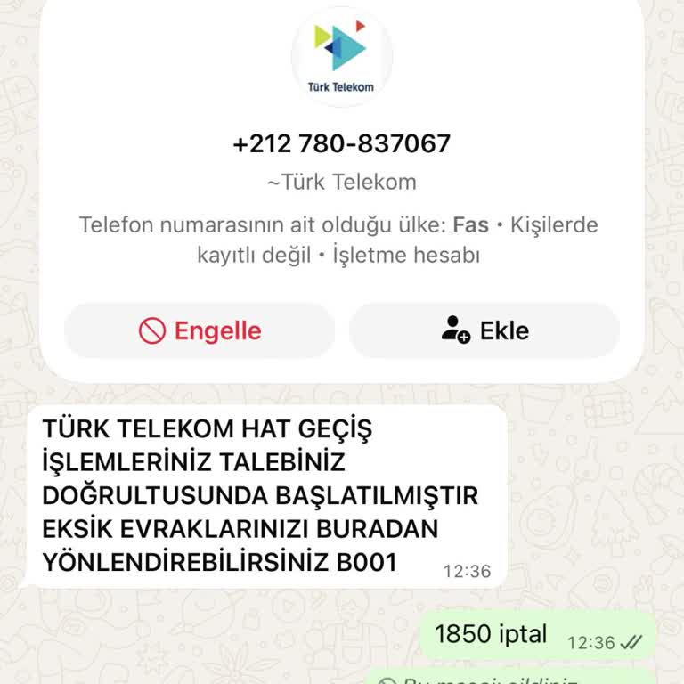 Sahte Türk Telekom Aramasıyla Kimlik Bilgilerimin Çalınma Tehdidi