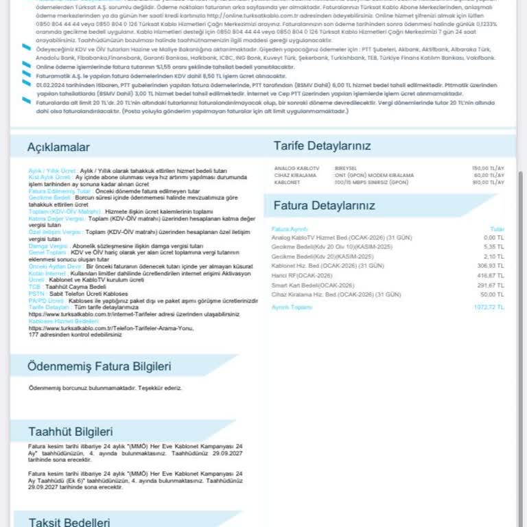 TV Plus Paketi Ve Aparat Ücretinin Haksız Yansıtılmasına İtiraz