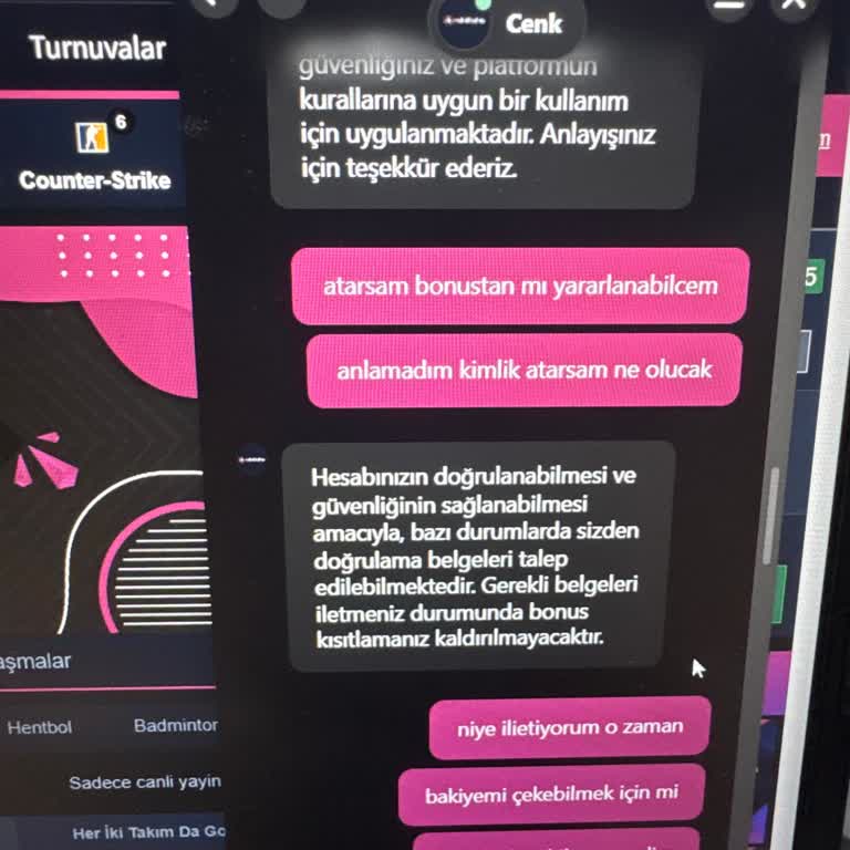 Bonus Alınamaması Ve Kimlik Talebi Hakkında Açıklama İstiyorum