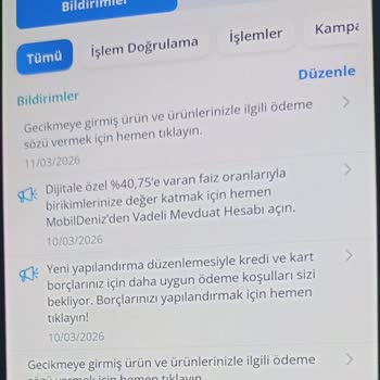 Mobil Uygulamada Kredi Yapılandırma İşleme Alınmadı