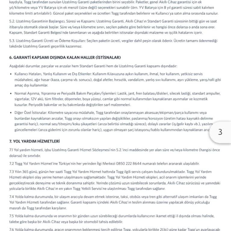 Togg Uzatılmış Garanti Fesih Hakkı Reddedildi Ve 69.000 TL İadesi Talep Ediliyor