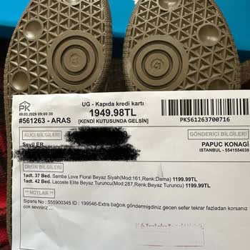 Yanlış Numara Gelen Ayakkabı İçin Ücretsiz Değişim Ve Geri Dönüş Talebi