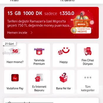 Vodafone 750 Money Tarife Değişikliği
