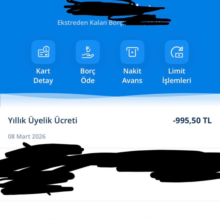 Yıllık Kart Aidatı Haksız Kesildi, İade Talebim