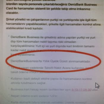 Business Kartıma Yansıtılan Yıllık Ücretin Haksız Kesintisi Ve İade Talebi