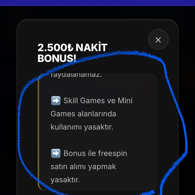 Bonus Şartları Belirtilmediği İçin Çekim İptali