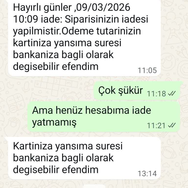 Sefamerve İade Ücreti Aylardır Hesabımda Yok