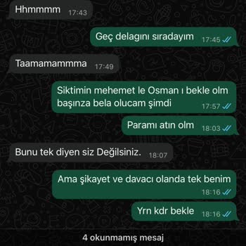 Çabuk Pazar Ödeme Almadım, 2.500 TL Ek Talep Edildi Ve Hakaretli Mesajlar Gönderildi